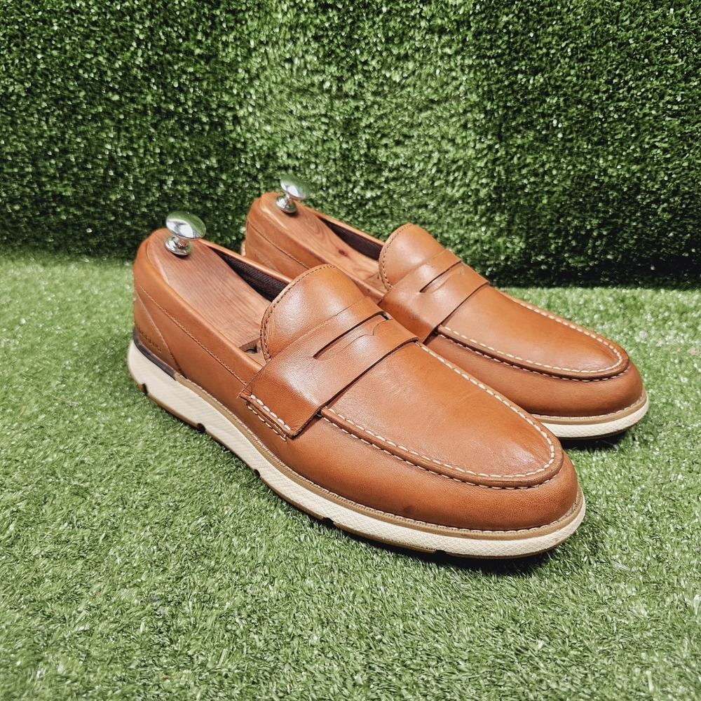 Cole Haan Zerogrand Brown Leather Slip On Penny Loafers Mens Size 10 M